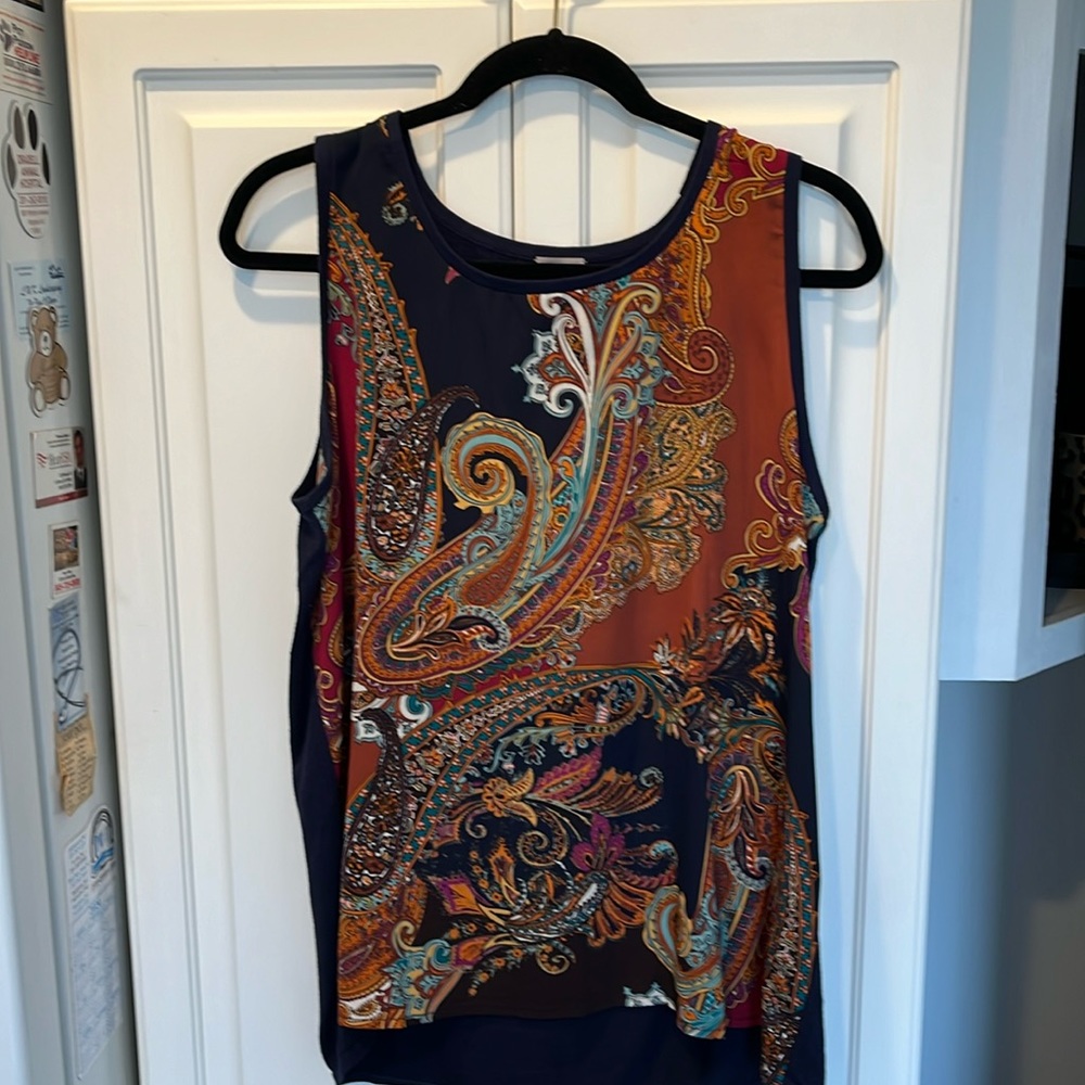 Chicos Paisley Tank Top. Size 2=12/14